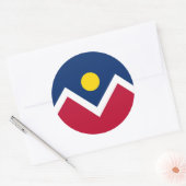 Sticker met vlag van Denver, Colorado (Envelop)