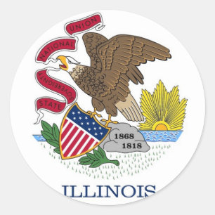 Sticker met vlag van Illinois