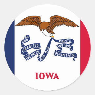 Sticker met vlag van Iowa