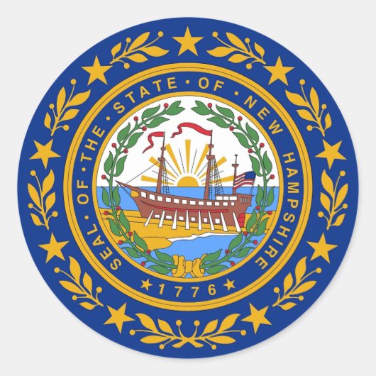 Sticker met vlag van New Hampshire (Voorkant)