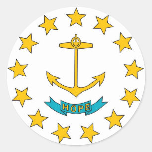 Sticker met vlag van Rhode Island