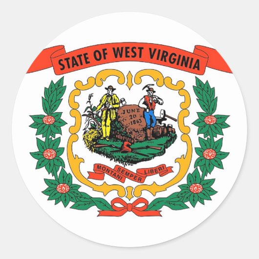 Sticker met vlag van West Virginia (Voorkant)