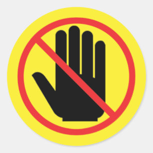 sticker met waarschuwing