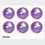 Sticker met witte dove Classic Round (Vel)