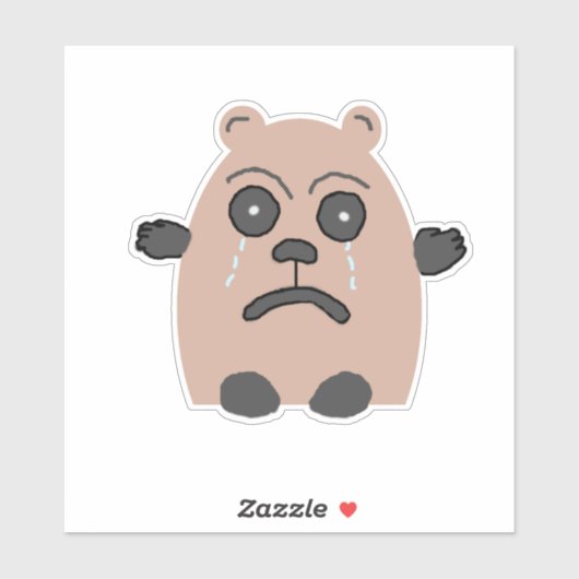Sticker met zacht gezicht met Beer (Vel)
