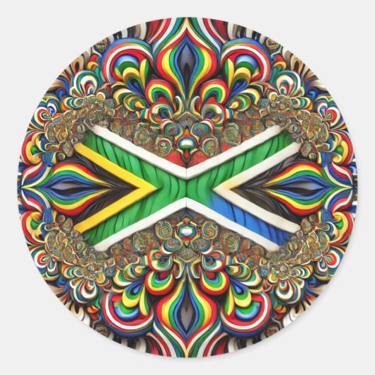 Sticker met Zuid-Afrikaanse kleuren Design (Voorkant)