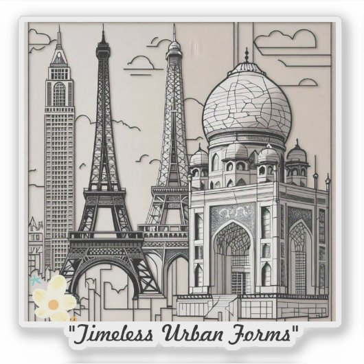 Sticker "Métropole monochrome" (Devant)