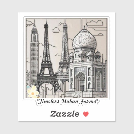 Sticker "Métropole monochrome" (Feuille)