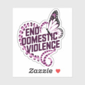 Sticker Mettre fin à la violence domestique (Feuille)