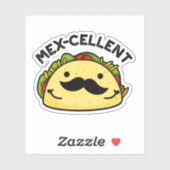 Sticker Mex-violet drôle Excellent Pun Taco (Feuille)