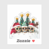 Sticker Mexican Calavera Santa Flower Sugar Skull Christma (Feuille)