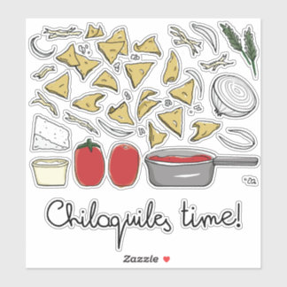 Sticker Mexican food : Chilaquiles Rouges (fried