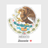 Sticker Mexique & Aigle, Drapeau Mexicain (Feuille)