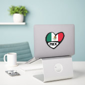Sticker Mexique Code Pays Coeur Drapeau, MEX (Ordinateur portable sur le bureau)