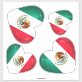 Sticker Mexique Drapeau Coeur coupé (Feuille)