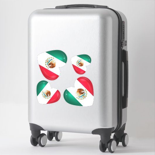Sticker Mexique Drapeau Coeur coupé (Sur valise)