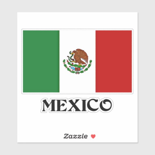 Sticker Mexique, drapeau du Mexique, (Feuille)