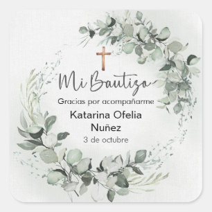 Sticker Mi Bautizo   Étiquette de baptême personna