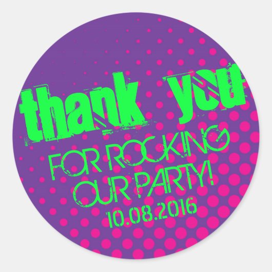 Sticker mi-teint cool Party Rock violet et rose (Devant)