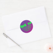 Sticker mi-teint cool Party Rock violet et rose (Enveloppe)