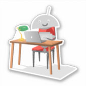 Sticker Mia à un bureau (Devant)