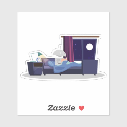 Sticker Mia au moment du coucher (Feuille)