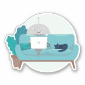 Sticker Mia avec chat (Devant)