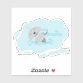 Sticker Mia natation (Feuille)