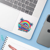 Sticker Miami (Ordinateur portable avec iPhone)