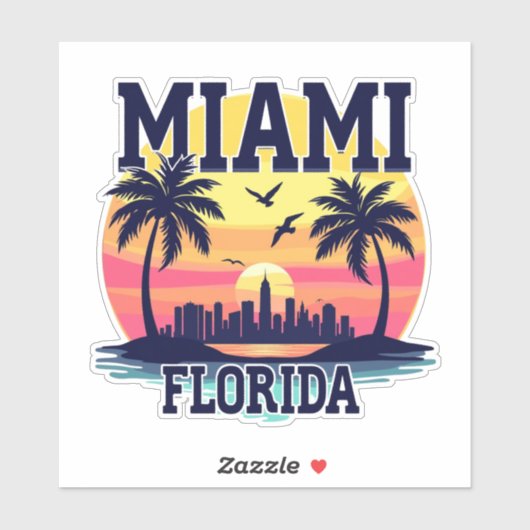 STICKER MIAMI FLORIDA (Feuille)