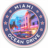 Sticker Miami Ocean Drive (Devant)