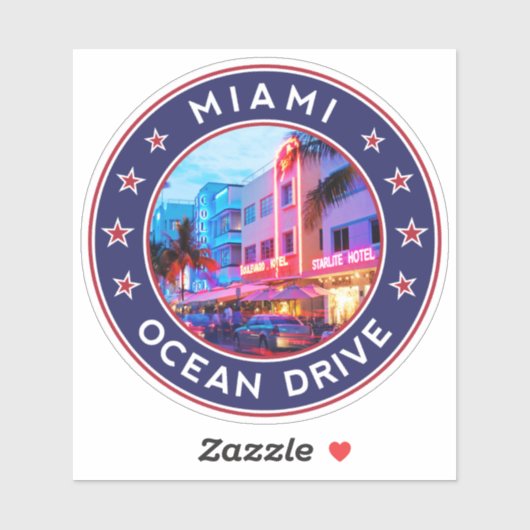 Sticker Miami Ocean Drive (Feuille)