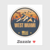 Sticker Miami Ouest, Floride (Feuille)