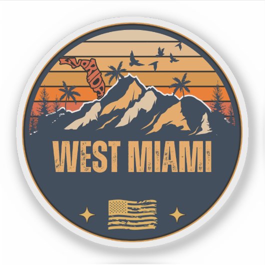 Sticker Miami Ouest, Floride (Devant)