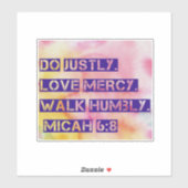 Sticker Micah 6:8 (Feuille)