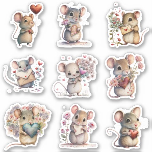 Sticker Mice adorable (Devant)