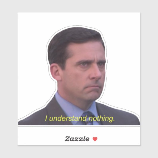 Sticker Michael Scott - Je ne comprends rien (Feuille)