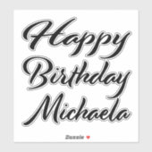 Sticker Michaela Prénom Anniversaire de la Broderie noire (Feuille)