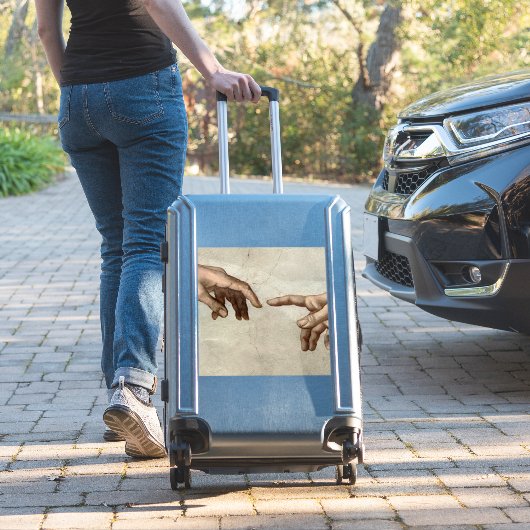 Sticker Michaelangelo mains création adam dieu (Valise Insitu)