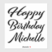 Sticker Michelle Prénom Anniversaire de la Broderie noire (Feuille)