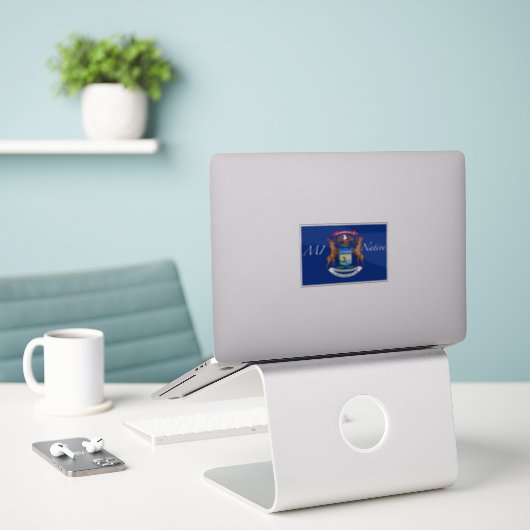 Sticker Michigan (Ordinateur portable sur le bureau)