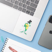 Sticker Michigan J. Frog en couleur (Ordinateur portable avec iPhone)