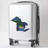 Sticker Michigan Les Lacs Appelent Beaux (Sur valise)