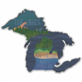 Sticker Michigan Les Lacs Appelent Beaux (Devant)