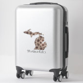 Sticker Michigan Petoskey Stone, mitaine des Grands Lacs (Sur valise)