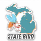 Sticker Michigan State Bird - Mosquito Funny Car Decal (Devant)