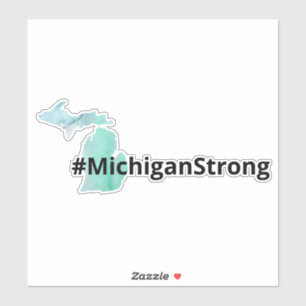 Sticker Michigan Strong Michigan Silhouette Aquarelle