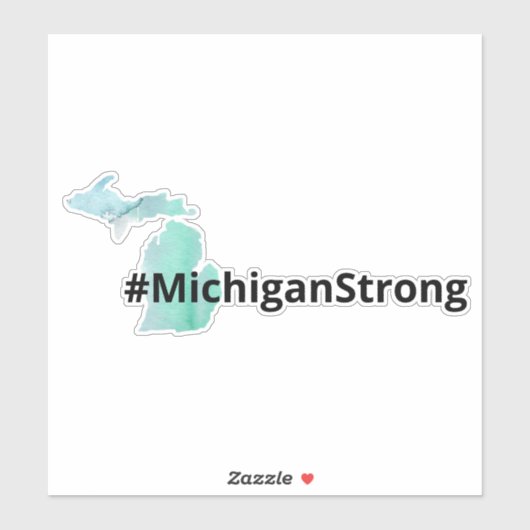 Sticker Michigan Strong Michigan Silhouette Aquarelle (Feuille)