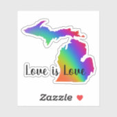 Sticker Michigander | l'amour est amour| orgueil arc-en-ci (Feuille)