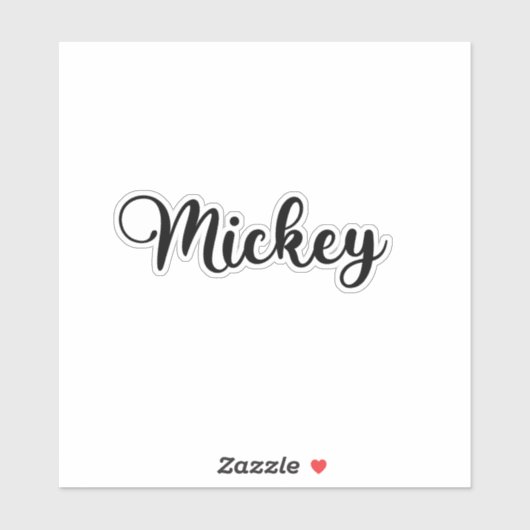 Sticker Mickey Name - Calligraphie manuscrite (Feuille)